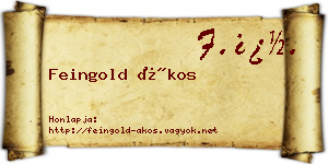 Feingold Ákos névjegykártya
